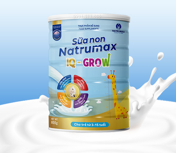 Sữa non Natrumax IQ Grow  giúp trẻ phát triển trí não, tăng cường chiều cao